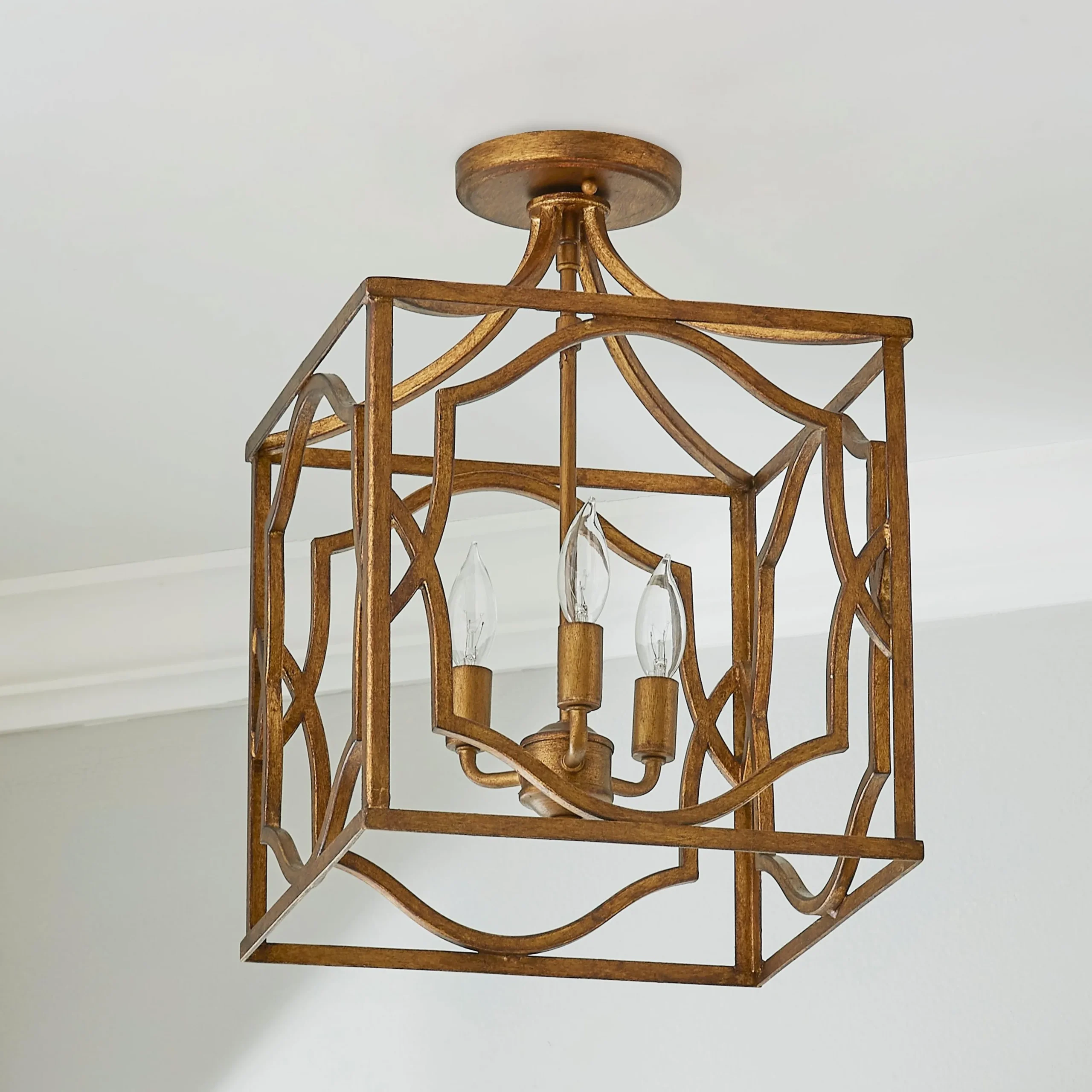 Modern Fretwork Frame Lantern - Small