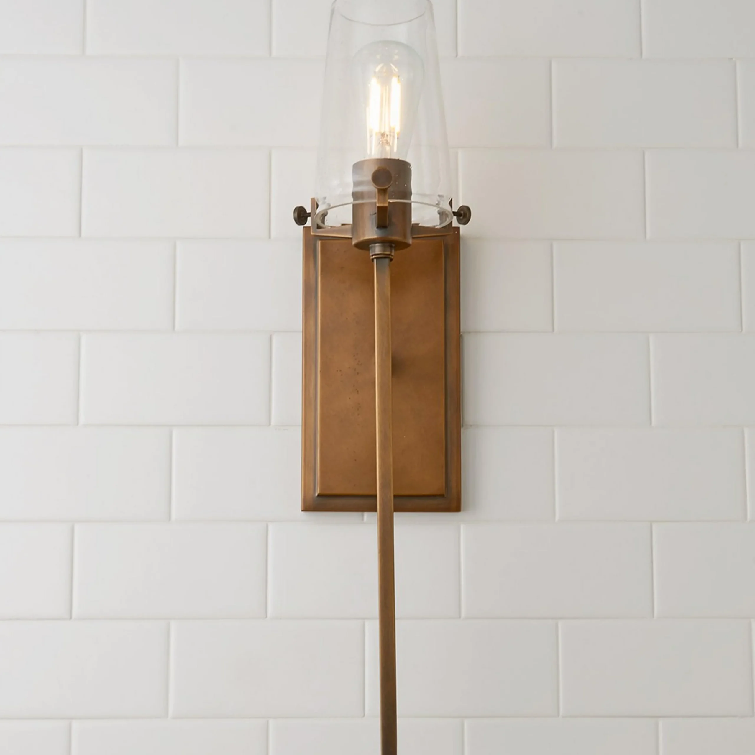 Modern Industrial Seeded Glass Sconce