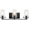 Modern Industrial Seeded Glass Vanity Light - 3 Light