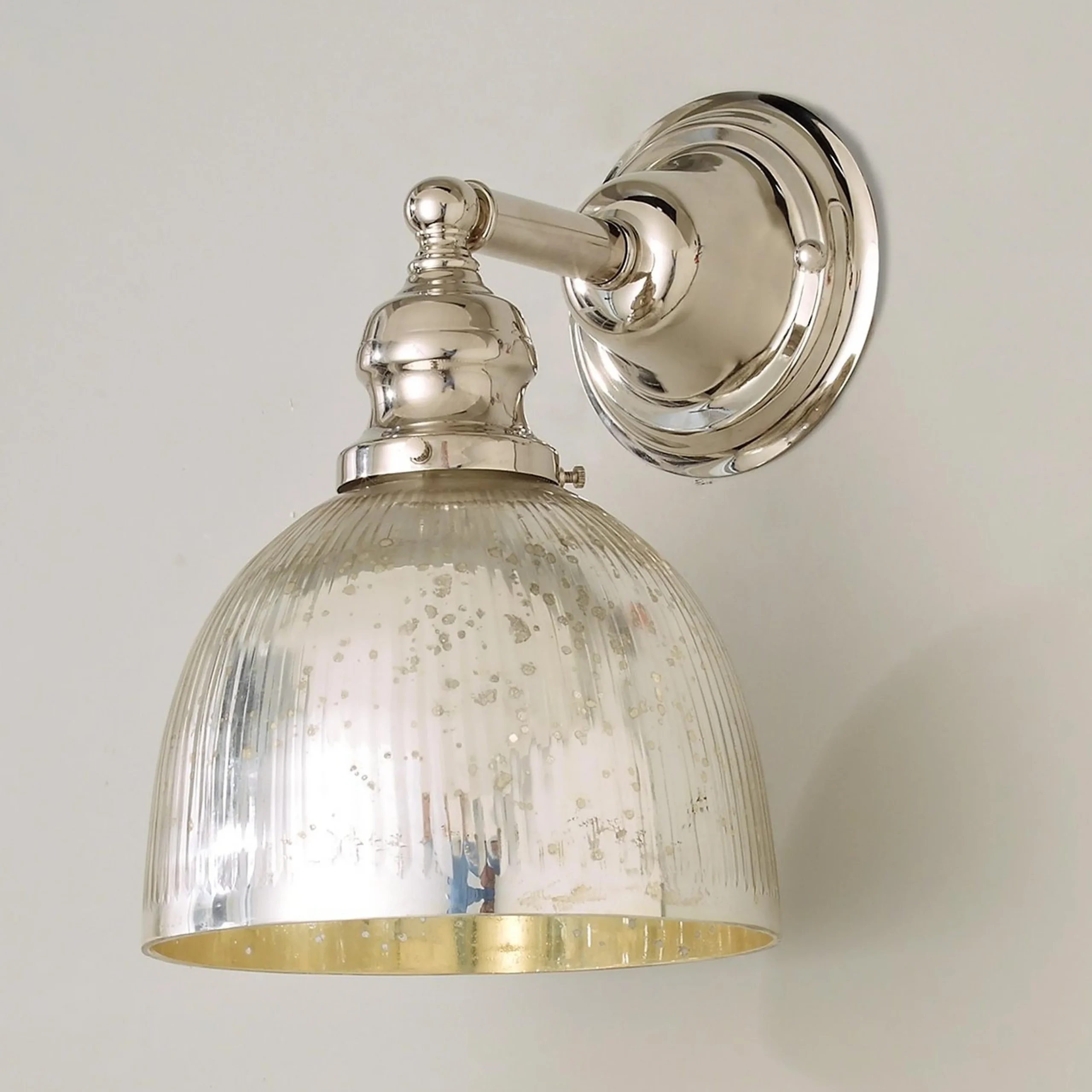 Modern Mercury Glass Restoration Wall Sconce