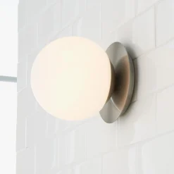 Modern Milky Globe Bath Sconce