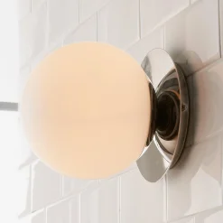 Modern Milky Globe Bath Sconce