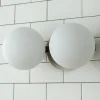 Modern Milky Globe Vanity Light - 2 Light
