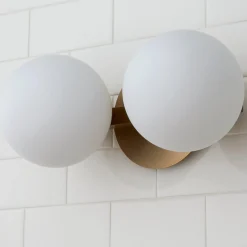 Modern Milky Globe Vanity Light - 2 Light