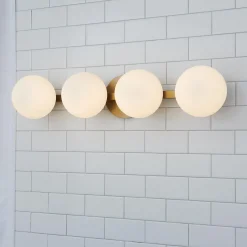 Modern Milky Globe Vanity Light - 4 Light