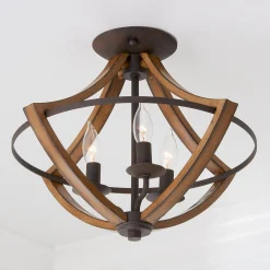 Montana Rustic Semi-Flush Ceiling Light
