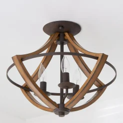 Montana Rustic Semi-Flush Ceiling Light