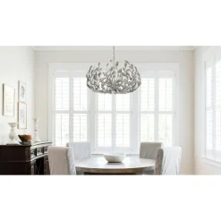 Olive Leaf Blooming Chandelier - 6 Light