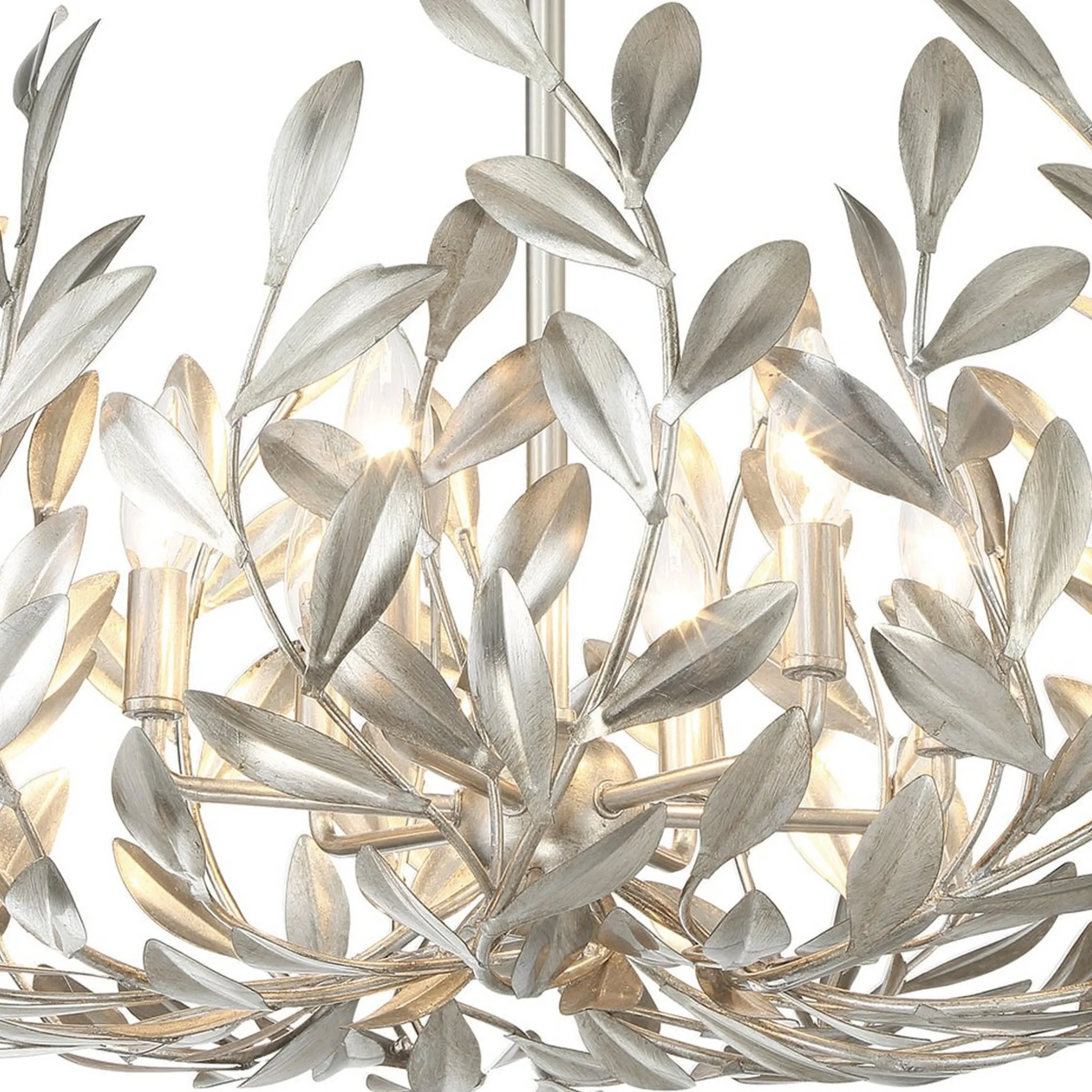 Olive Leaf Blooming Chandelier - 6 Light