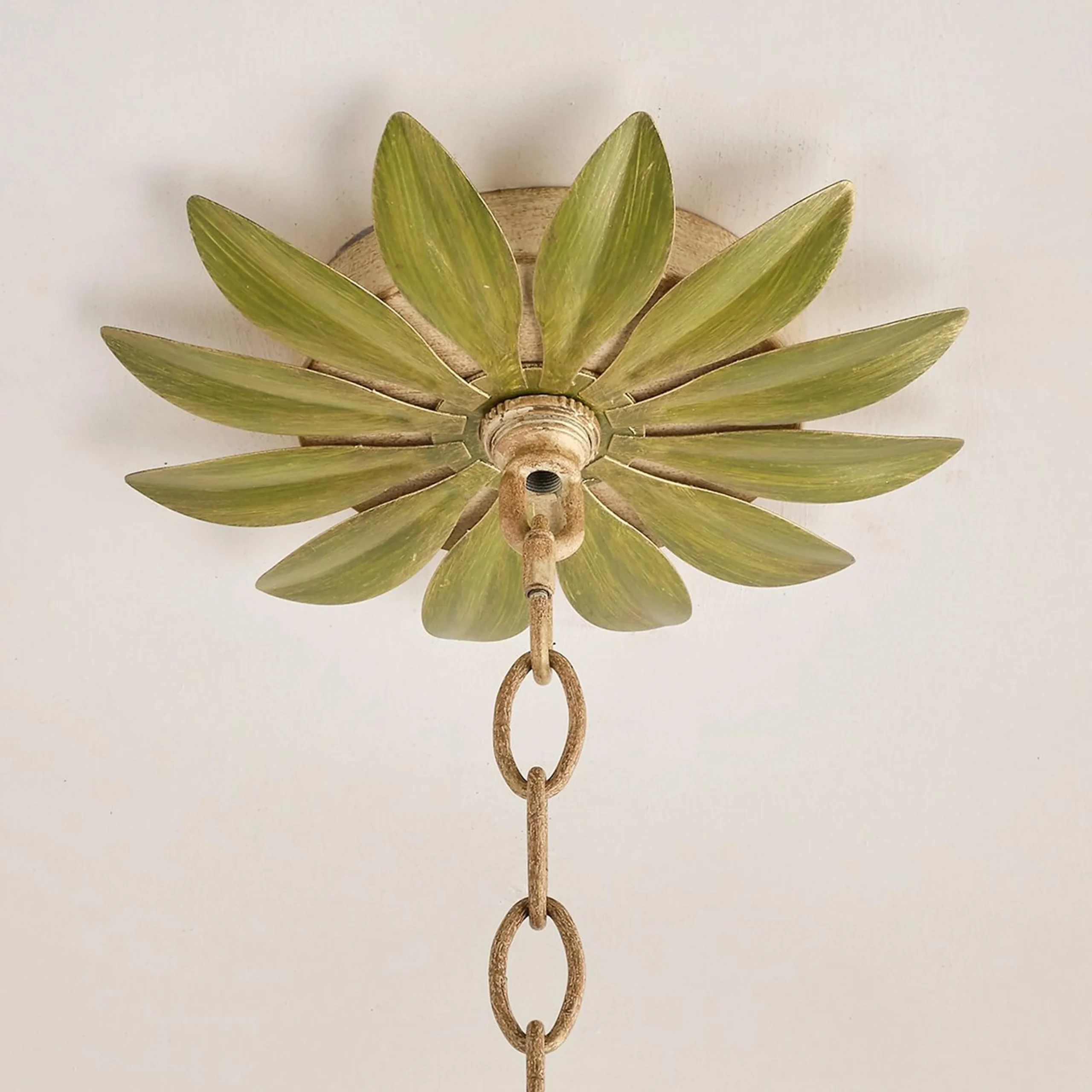 Olive Leaf Blooming Chandelier - 6 Light