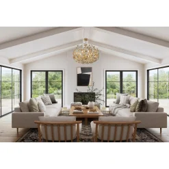 Olive Leaf Blooming Chandelier - 6 Light