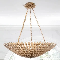 Olive Leaf Convertible Chandelier - 6 Light