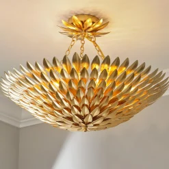 Olive Leaf Convertible Chandelier - 6 Light