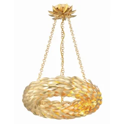 Olive Leaf Convertible Halo Chandelier - 18