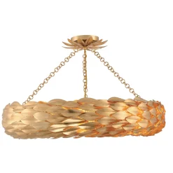 Olive Leaf Convertible Halo Chandelier - 24
