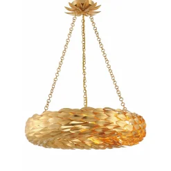 Olive Leaf Convertible Halo Chandelier - 24