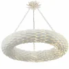 Olive Leaf Convertible Halo Chandelier - 34"
