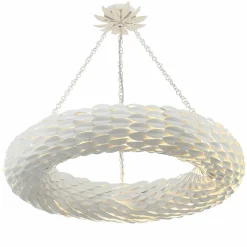 Olive Leaf Convertible Halo Chandelier - 34"