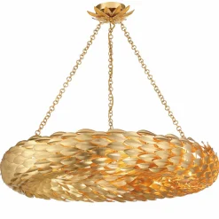 Olive Leaf Convertible Halo Chandelier - 34"