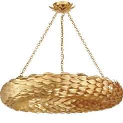 Olive Leaf Convertible Halo Chandelier - 34"