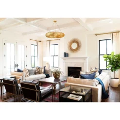 Olive Leaf Convertible Halo Chandelier - 34
