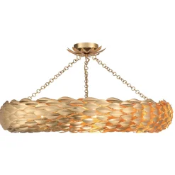 Olive Leaf Convertible Halo Chandelier - 34