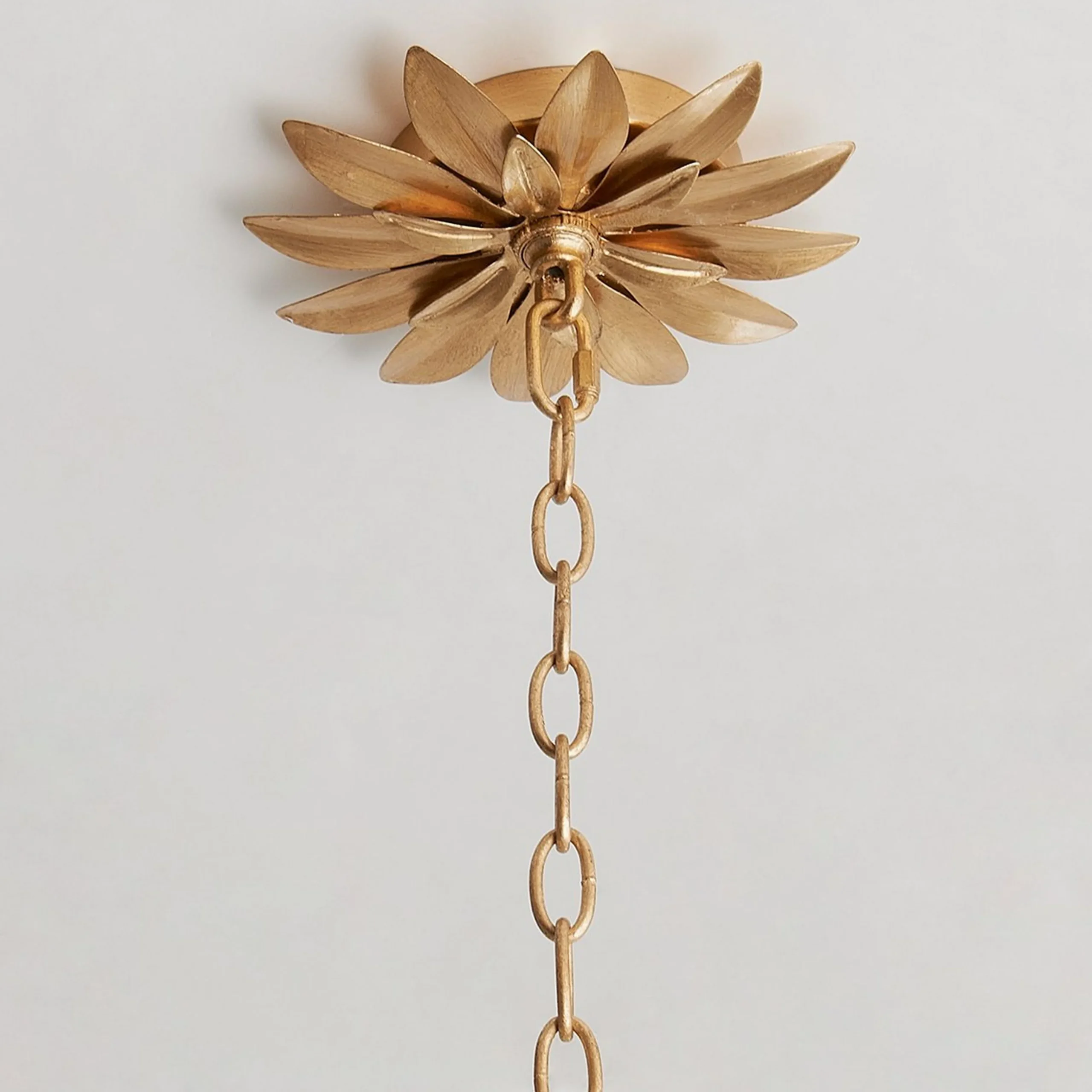 Olive Leaf Drum Shade Chandelier - 6 Light
