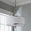 Olive Leaf Drum Shade Chandelier - 6 Light