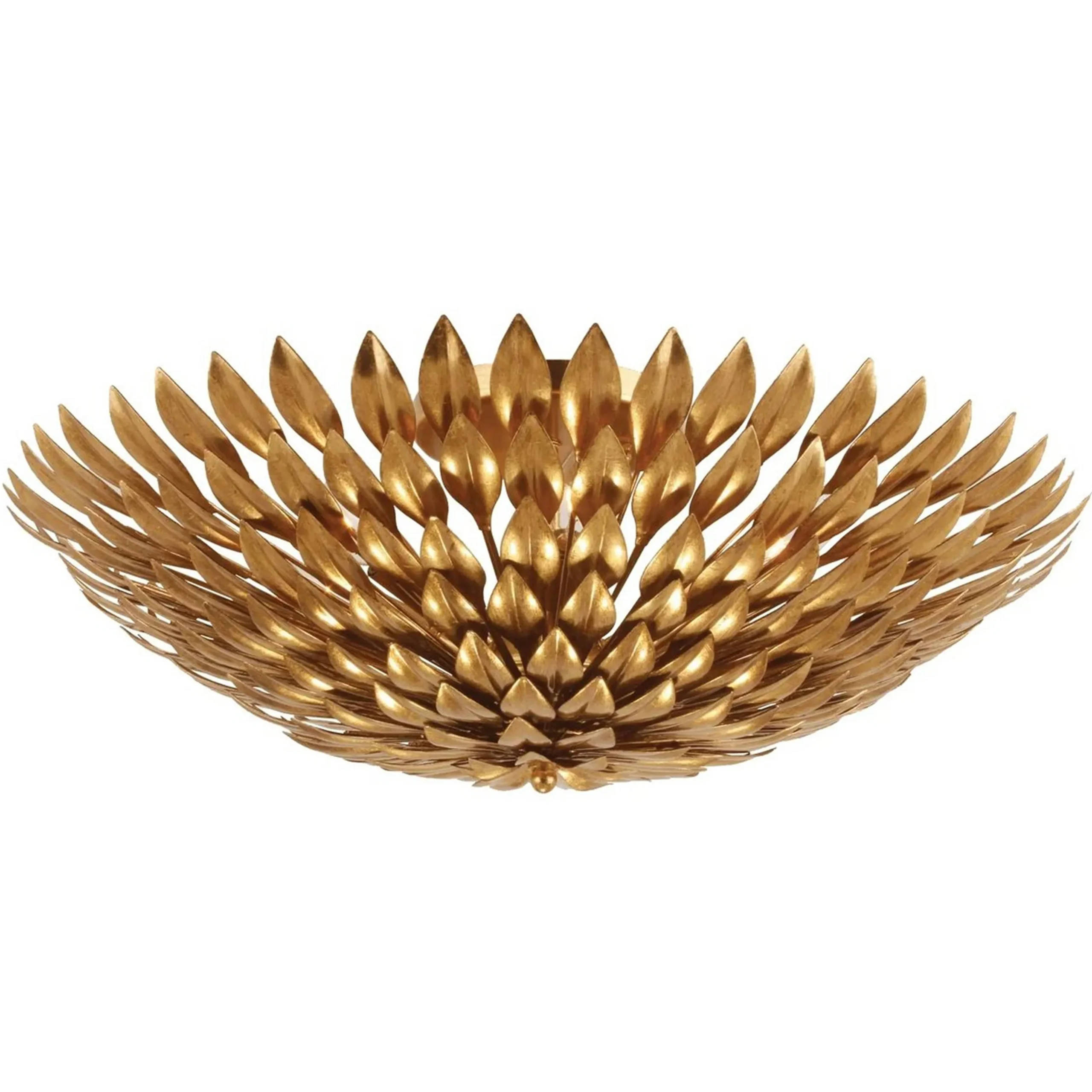 Olive Leaf Semi-Flush Ceiling Light - 6 Light