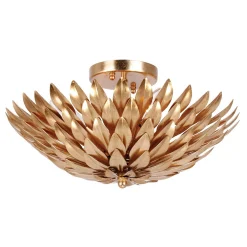 Olive Leaf Semi-Flush Ceiling Light - 4 Light