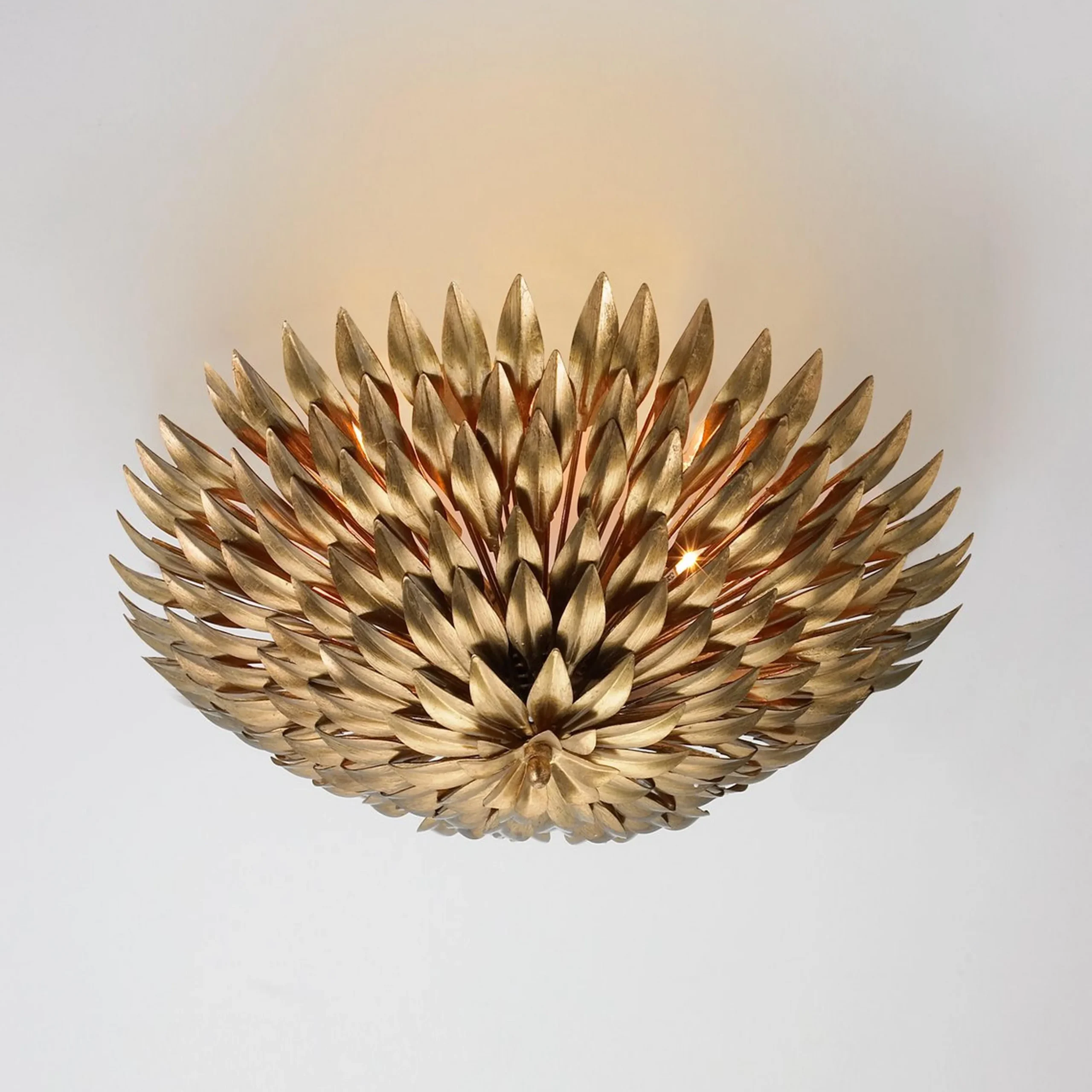 Olive Leaf Semi-Flush Ceiling Light - 4 Light