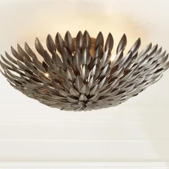Olive Leaf Semi-Flush Ceiling Light - 6 Light