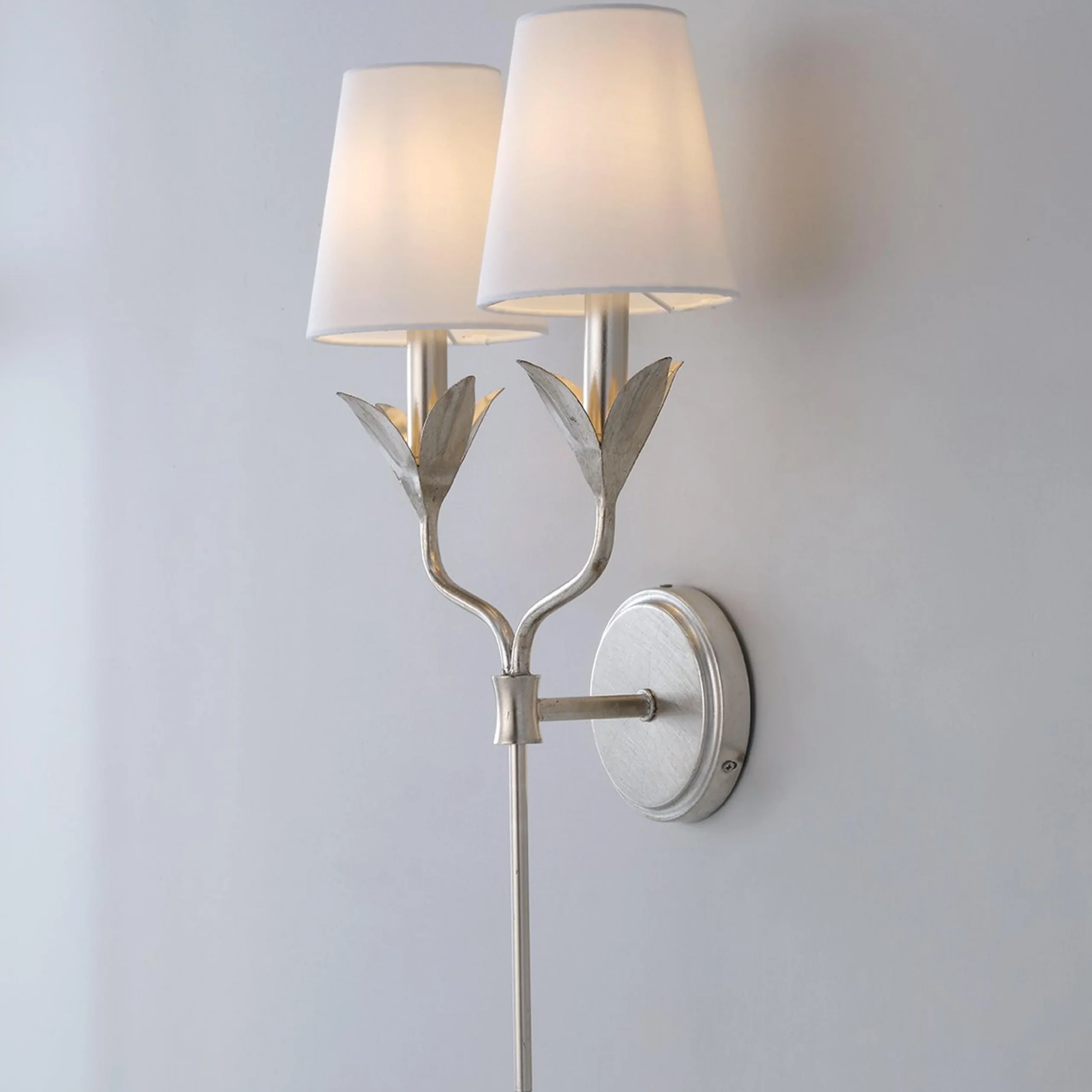 Olive Leaf Stem Sconce - 2 Light