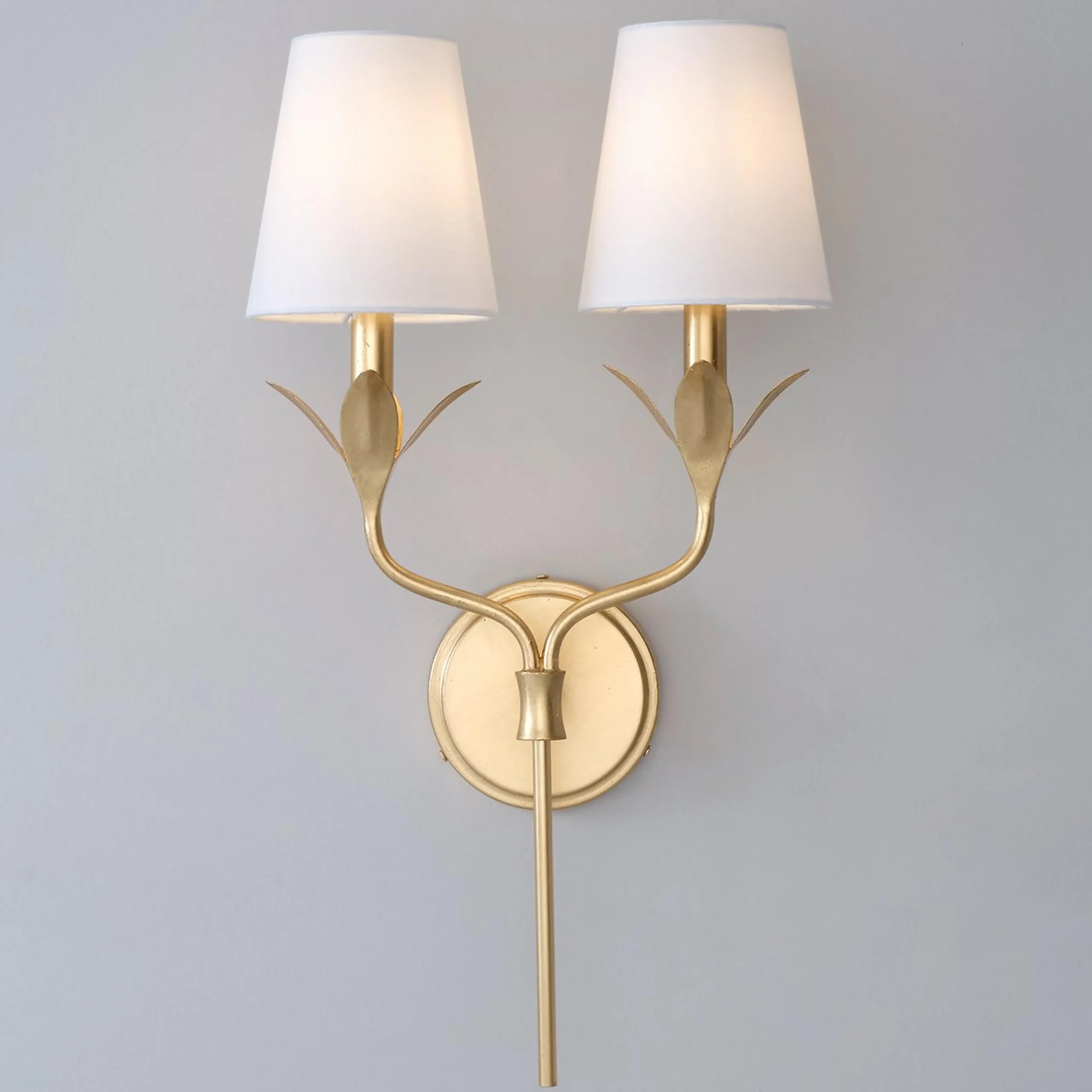 Olive Leaf Stem Sconce - 2 Light