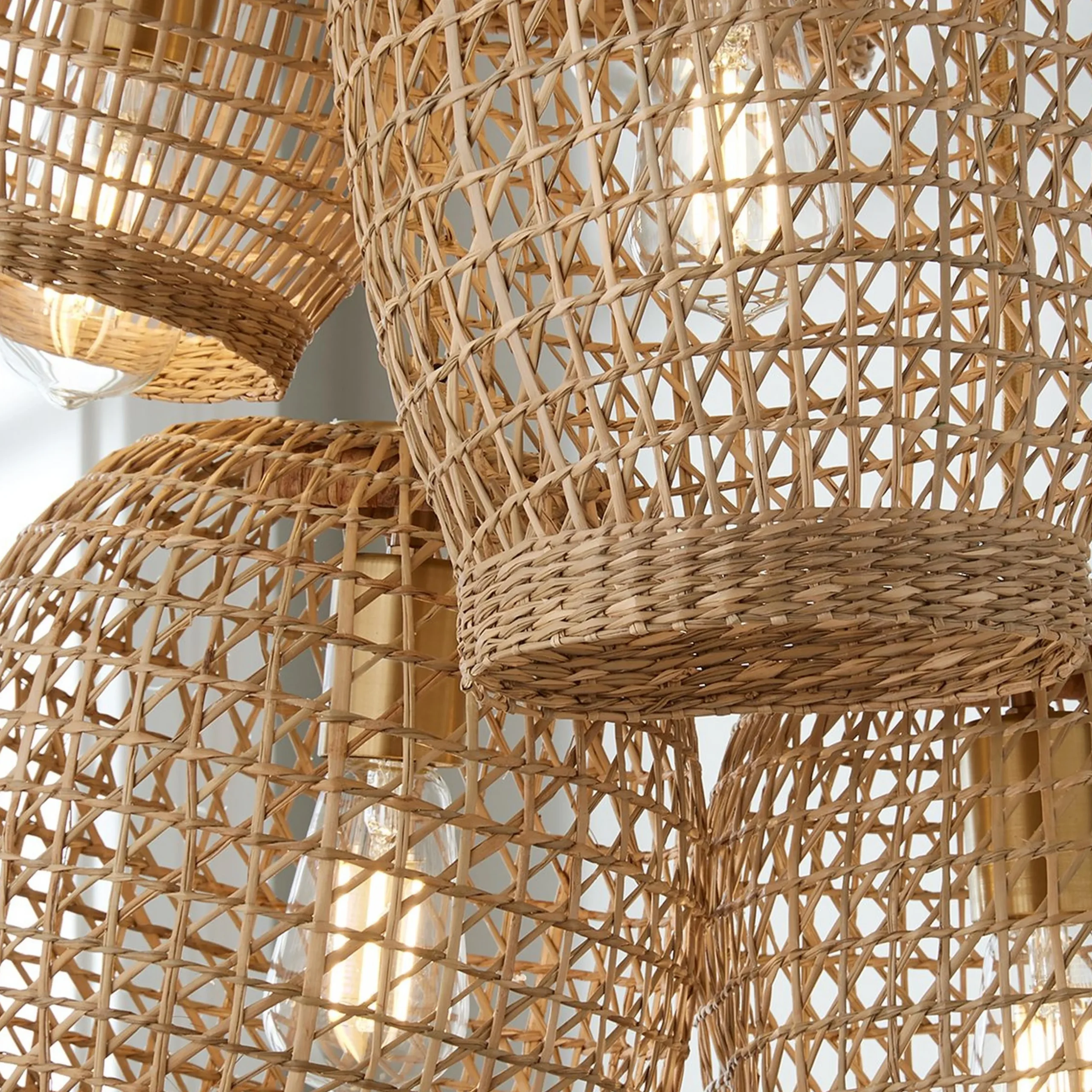 Open Weave Rattan Chandelier