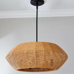 Organic Modern Rattan Chandelier - 5 Light