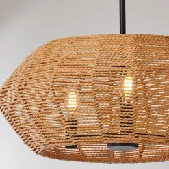 Organic Modern Rattan Chandelier - 3 Light