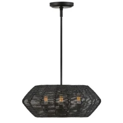 Organic Modern Rattan Chandelier - 3 Light