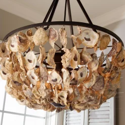 Oyster Shell Basket Chandelier