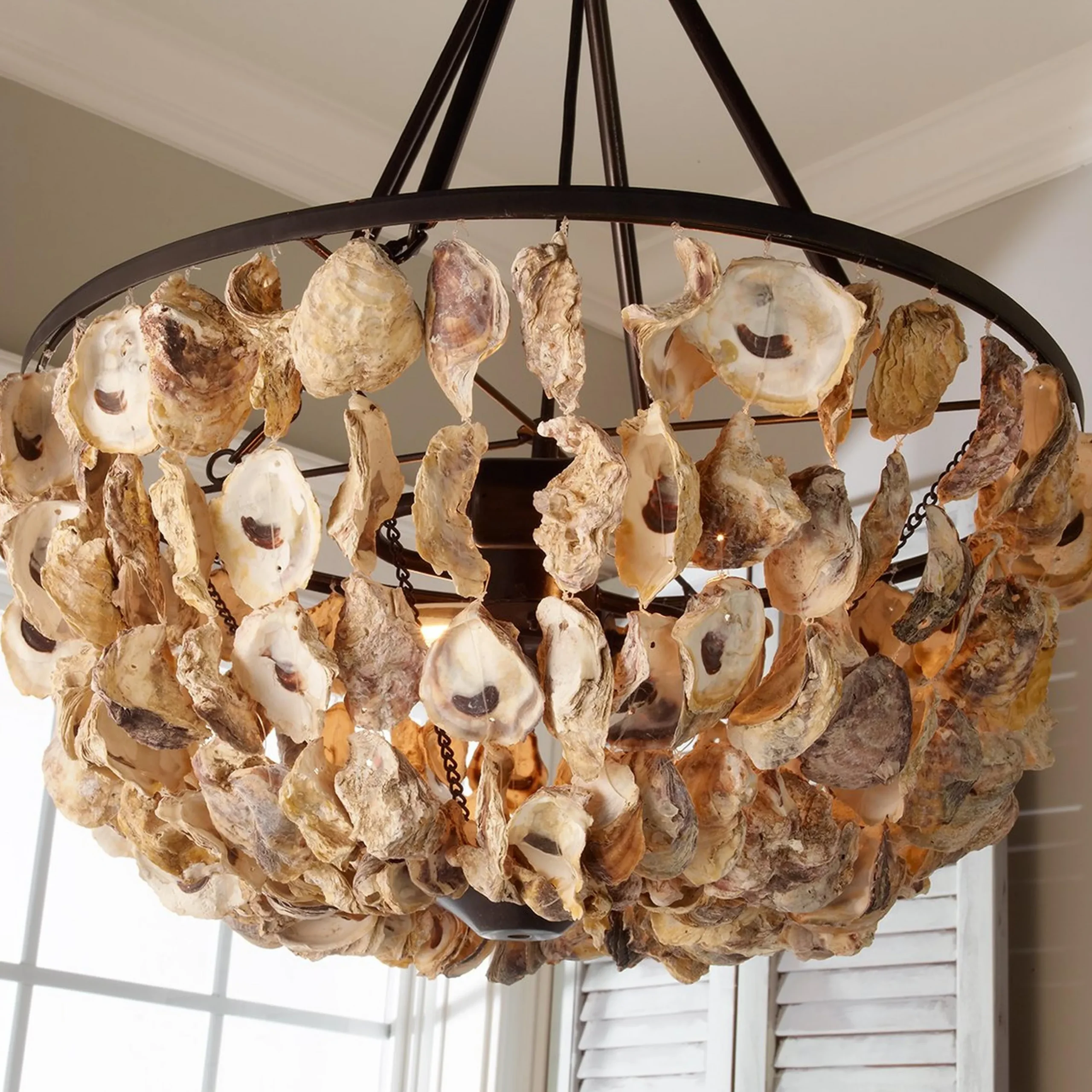 Oyster Shell Basket Chandelier