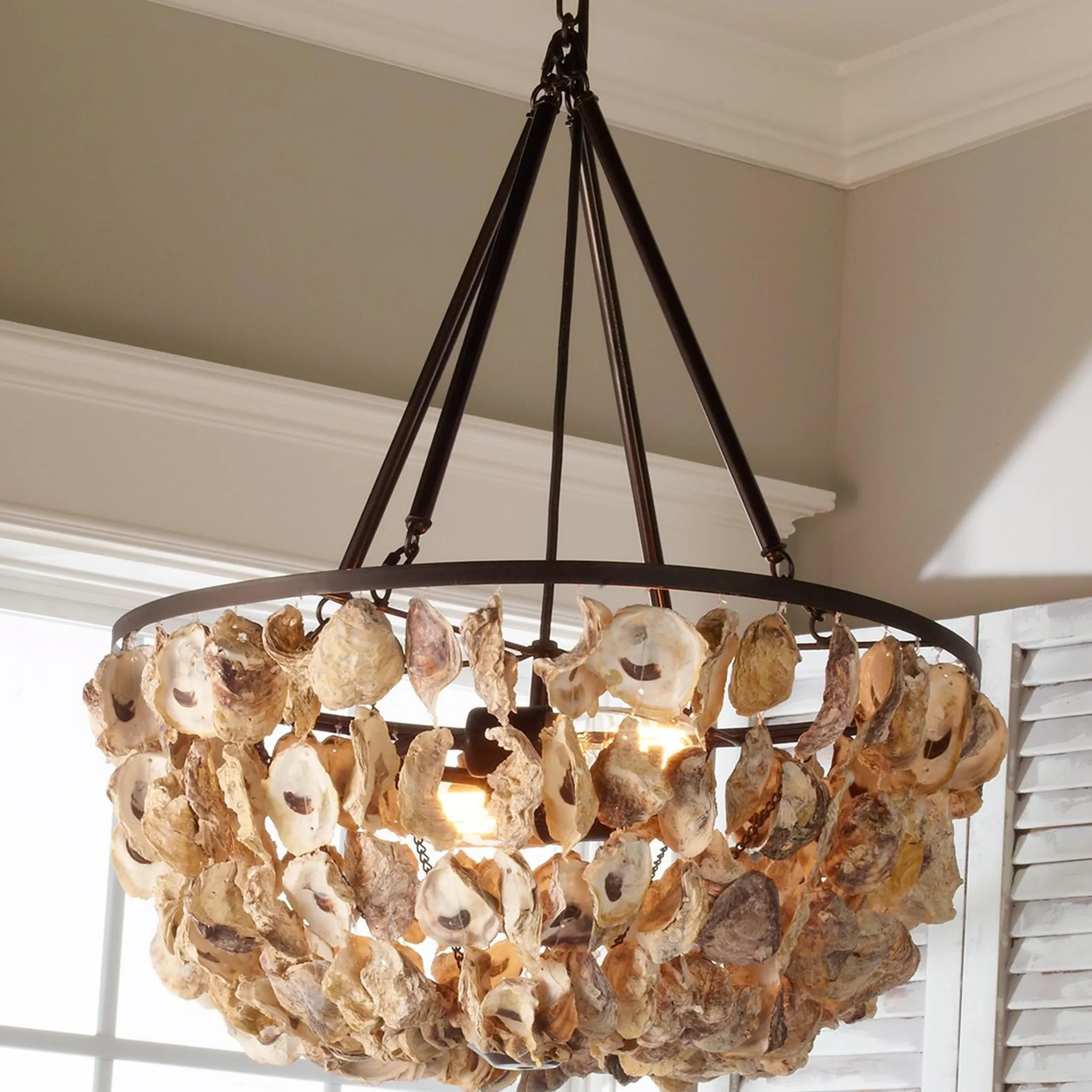 Oyster Shell Basket Chandelier