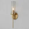 Pencil Arm and Crackle Glass Sconce