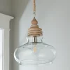 Pickled Wood and Clear Glass Pendant - Barbour Glass
