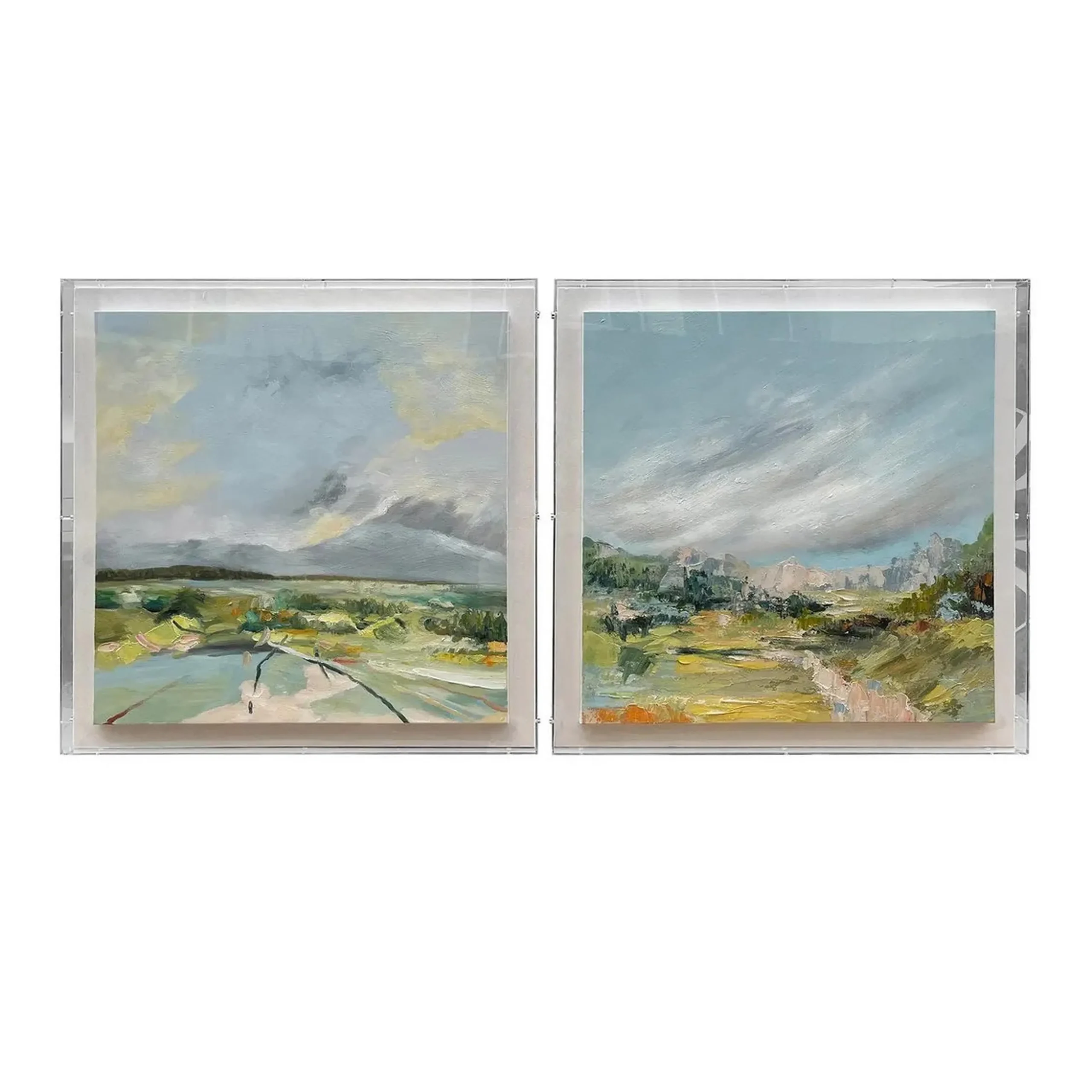 Plein Air Alpine Diptych