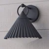 Pointed Pleat Outdoor Wall Sconce