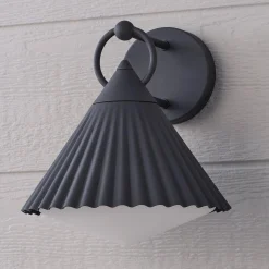 Pointed Pleat Outdoor Wall Sconce