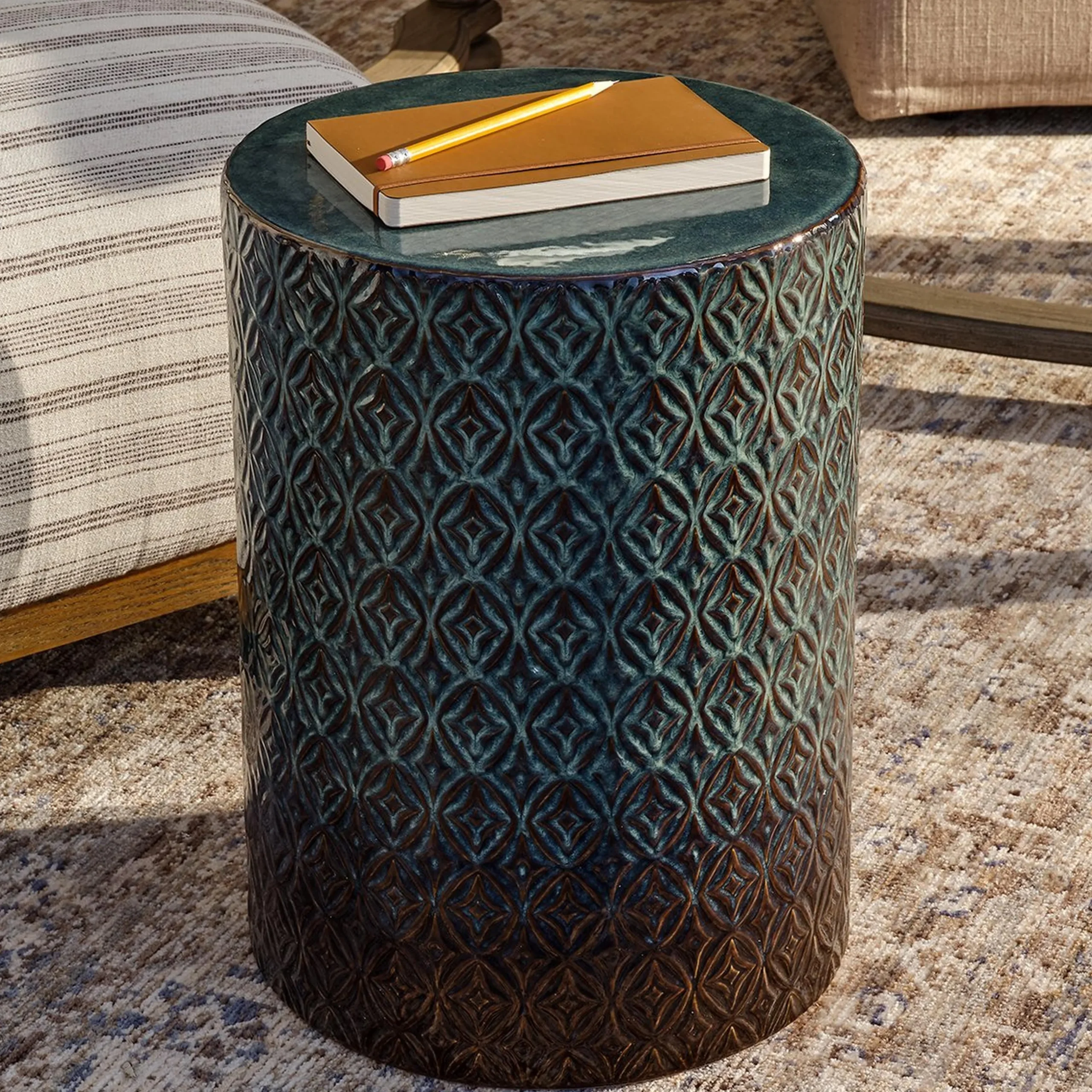 Pretty Pattern Ceramic Garden Stool