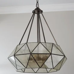 Prism Framed Mercury Glass Chandelier - 5 Light