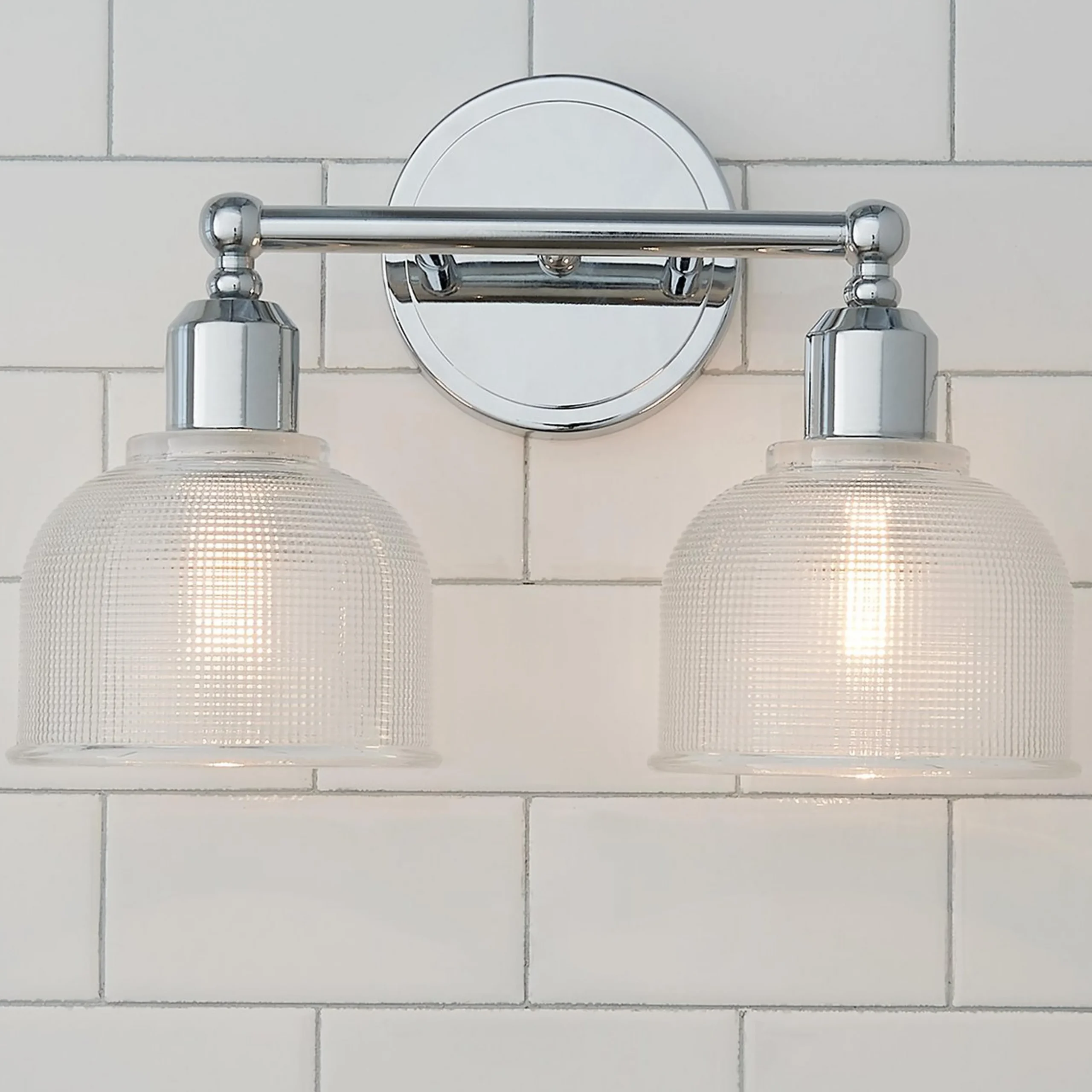 Prismatic Glass Vanity Light - 2 Light