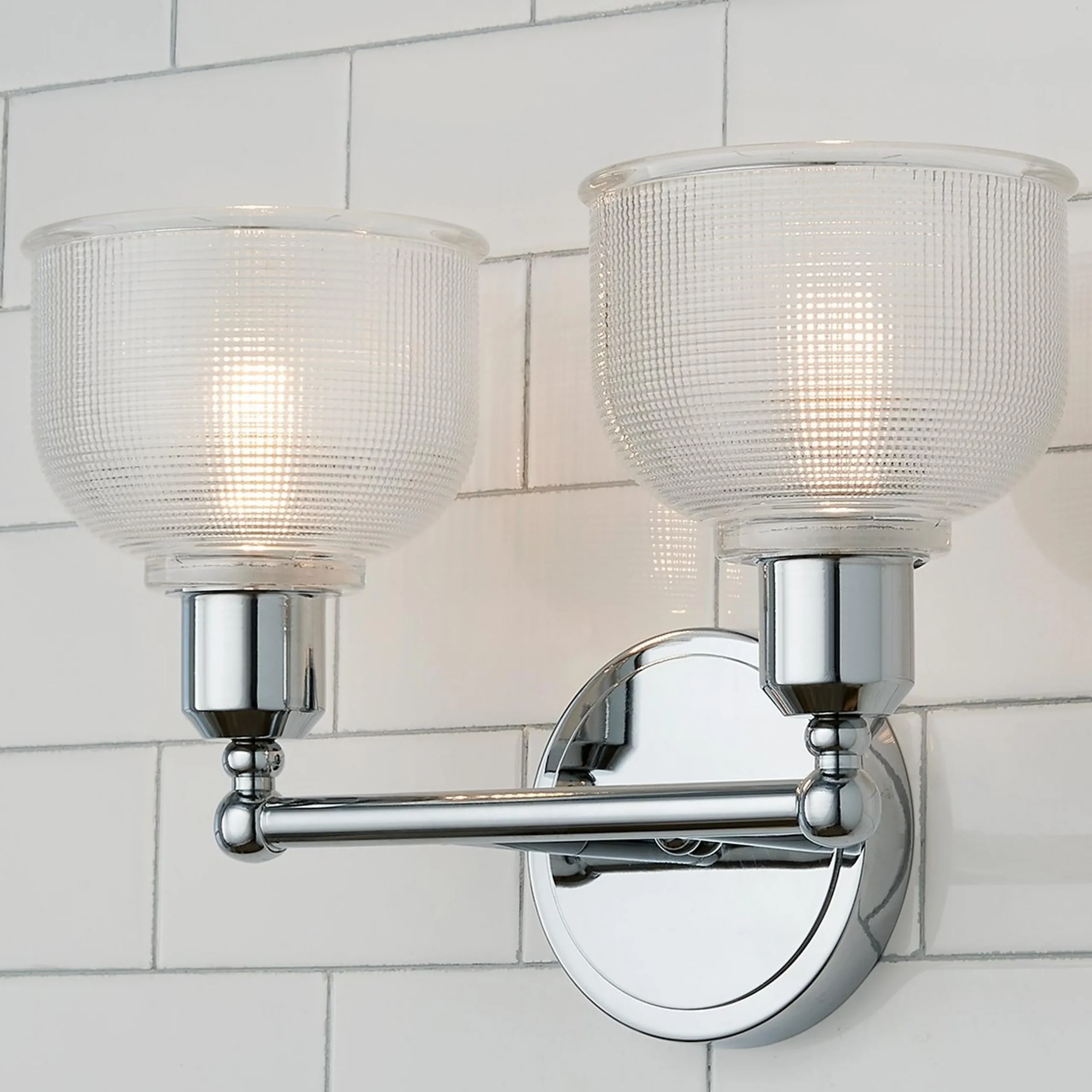 Prismatic Glass Vanity Light - 2 Light